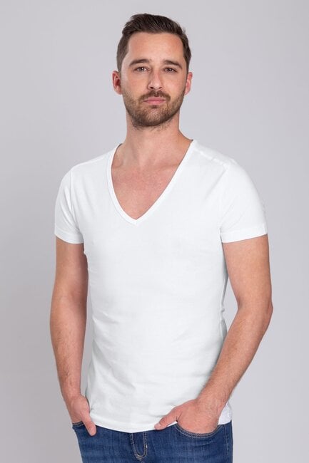 Deep v neck t shirt clearance